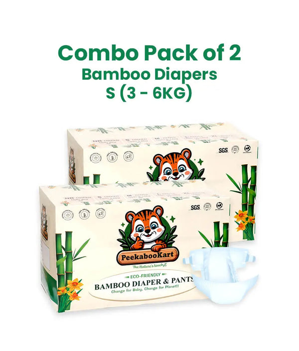 COMBO Bamboo Diapers | S (Small) | 3 - 6KG | Pack of 2